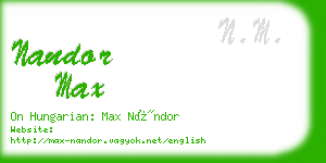 nandor max business card